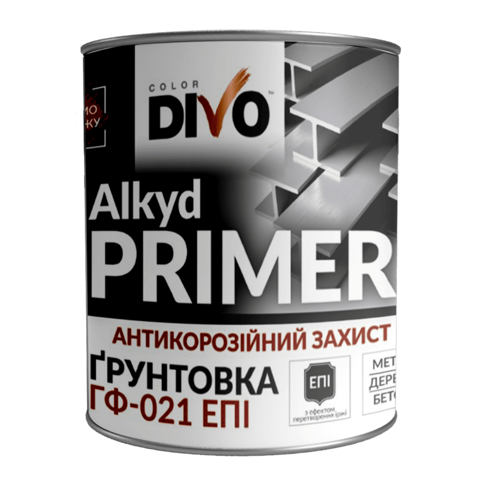 Грунтовка ГФ-021 епі світло-сіра (відро 25 кг) DIVO COLOR